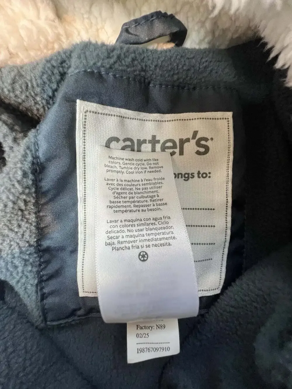 Carter's Toddler Boy 5T Long Sleeve Midweight Quilted Bomber Jacket Navy